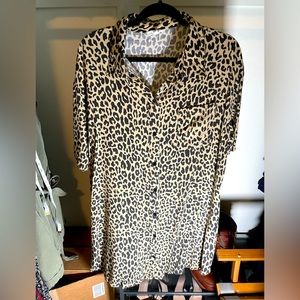 Ascot & Hart leopard shirt dress